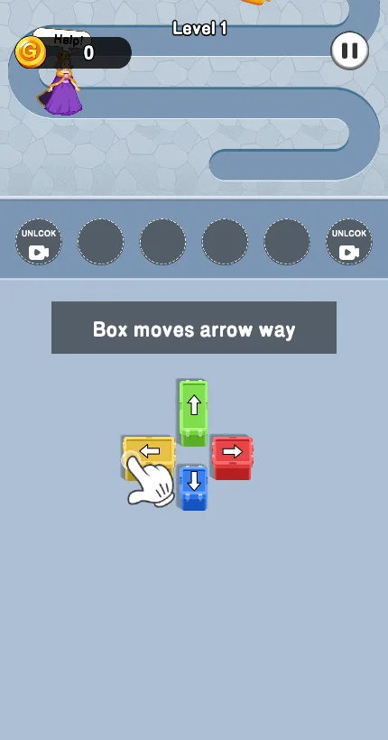 Opening screen of Block Puzzle: Save Girl in the browser build